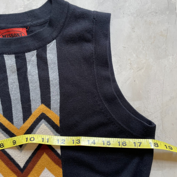 Missoni Target Retro Mod Chevron Stripe Zig Zag Sweater Dress Size M Indie Boho - Picture 5 of 6